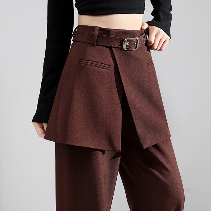 Pseudo-two Casual business suit mopping pants for women
