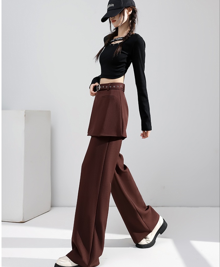 Pseudo-two Casual business suit mopping pants for women