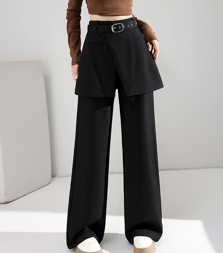 Pseudo-two Casual business suit mopping pants for women