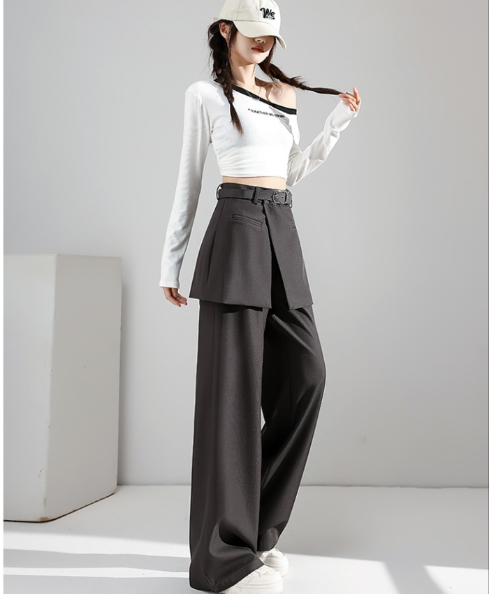 Pseudo-two Casual business suit mopping pants for women