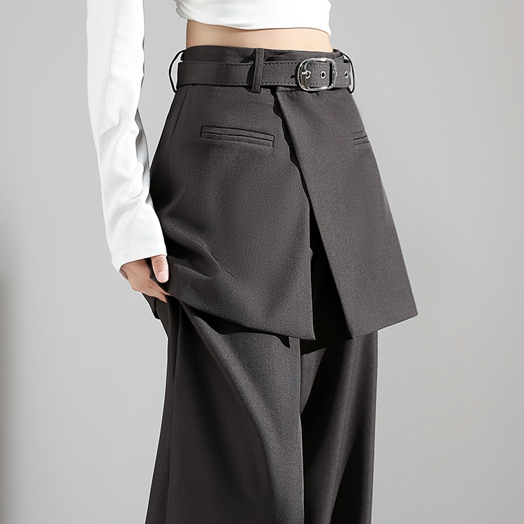 Pseudo-two Casual business suit mopping pants for women