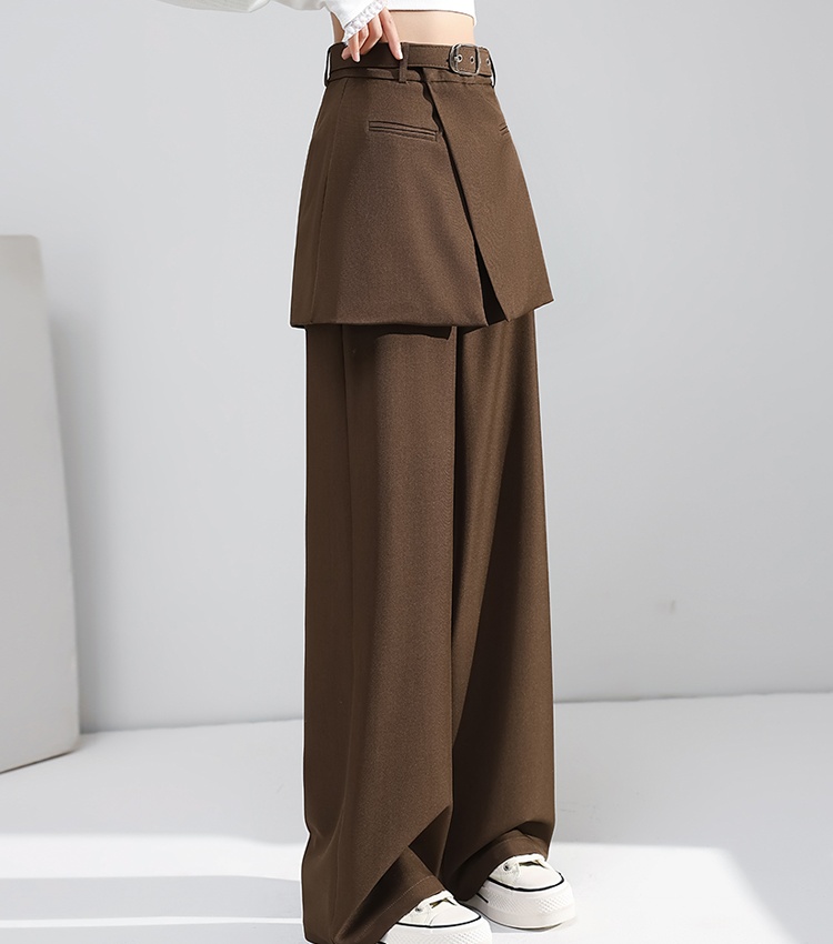 Pseudo-two Casual business suit mopping pants for women