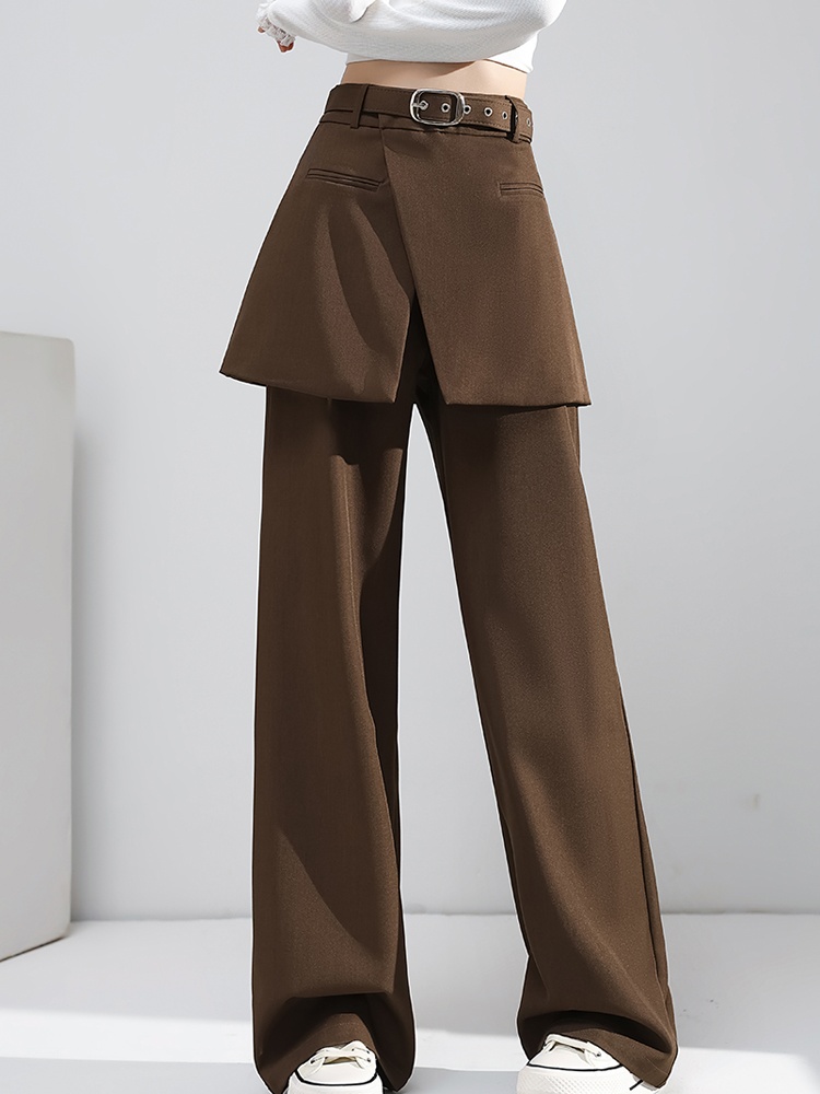 Pseudo-two Casual business suit mopping pants for women