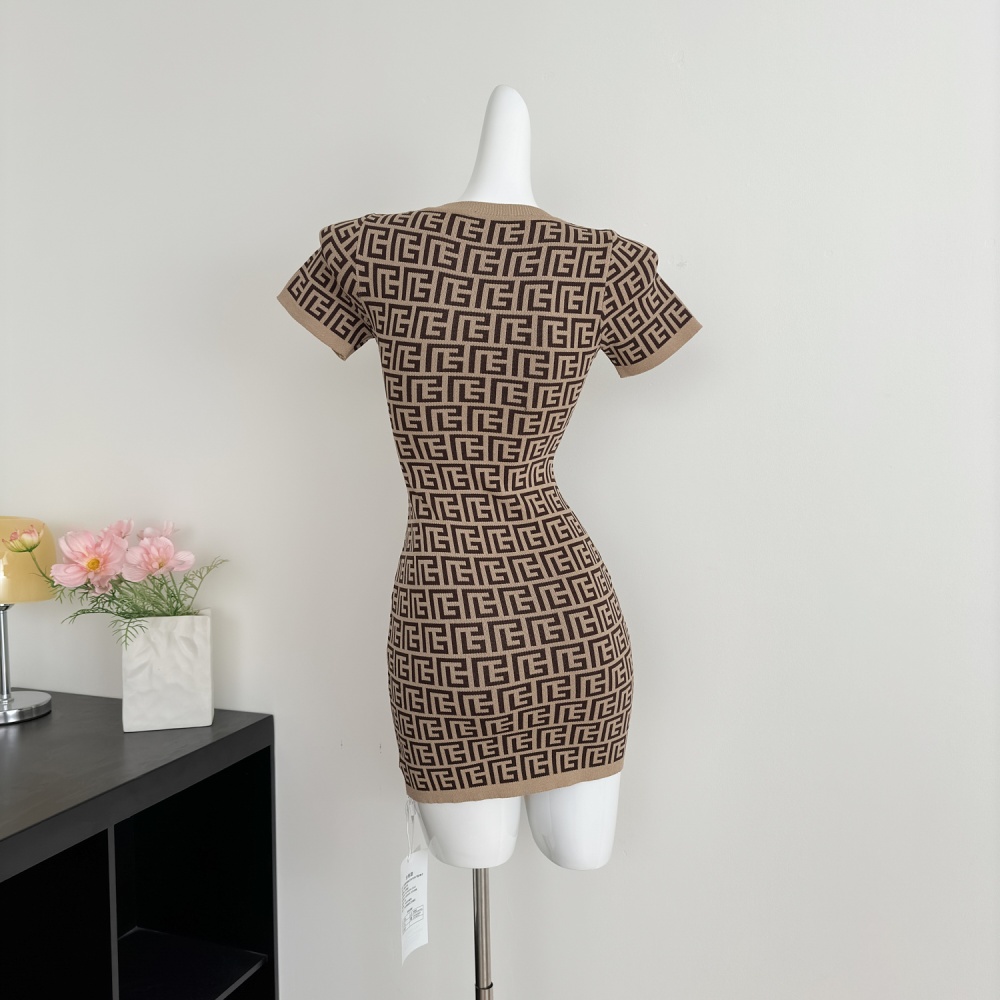 Temperament spicegirl short sleeve dress for women
