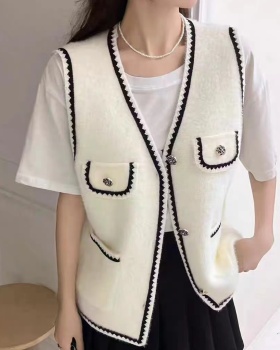 Knitted autumn and winter cardigan V-neck waistcoat for women
