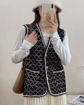 Temperament chanelstyle cardigan France style loose waistcoat