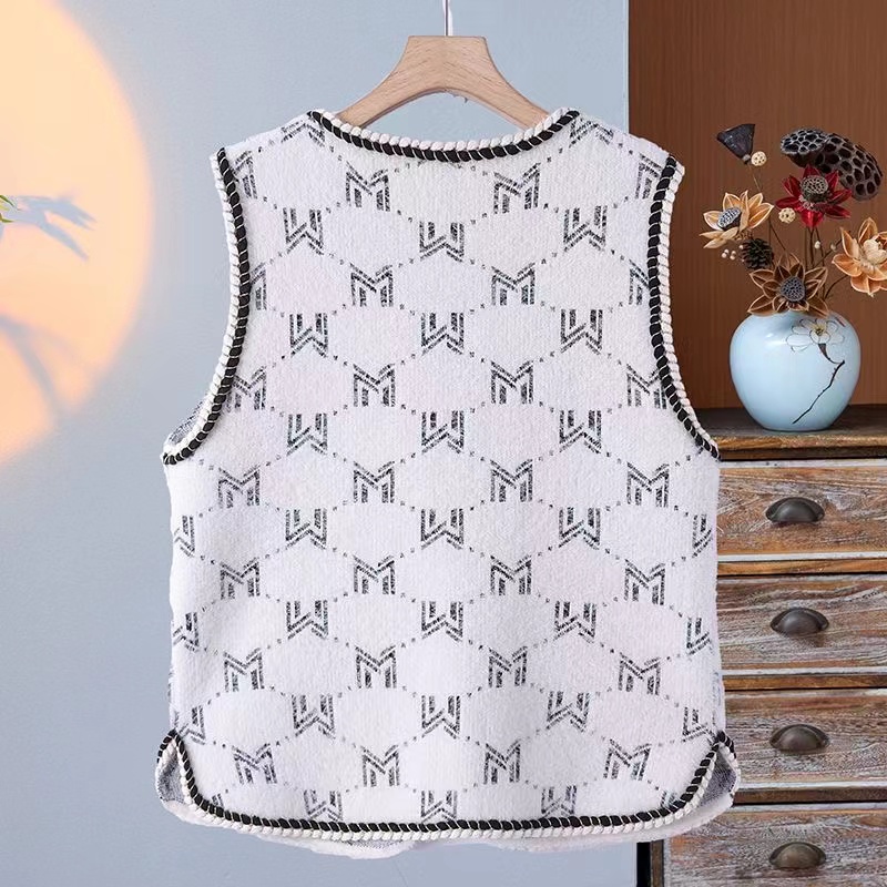 Knitted vest France style waistcoat for women