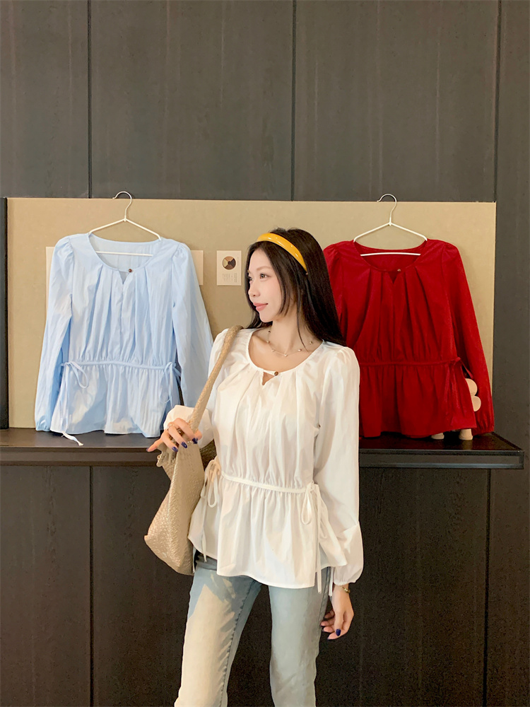 White show young shirt loose doll shirt for women