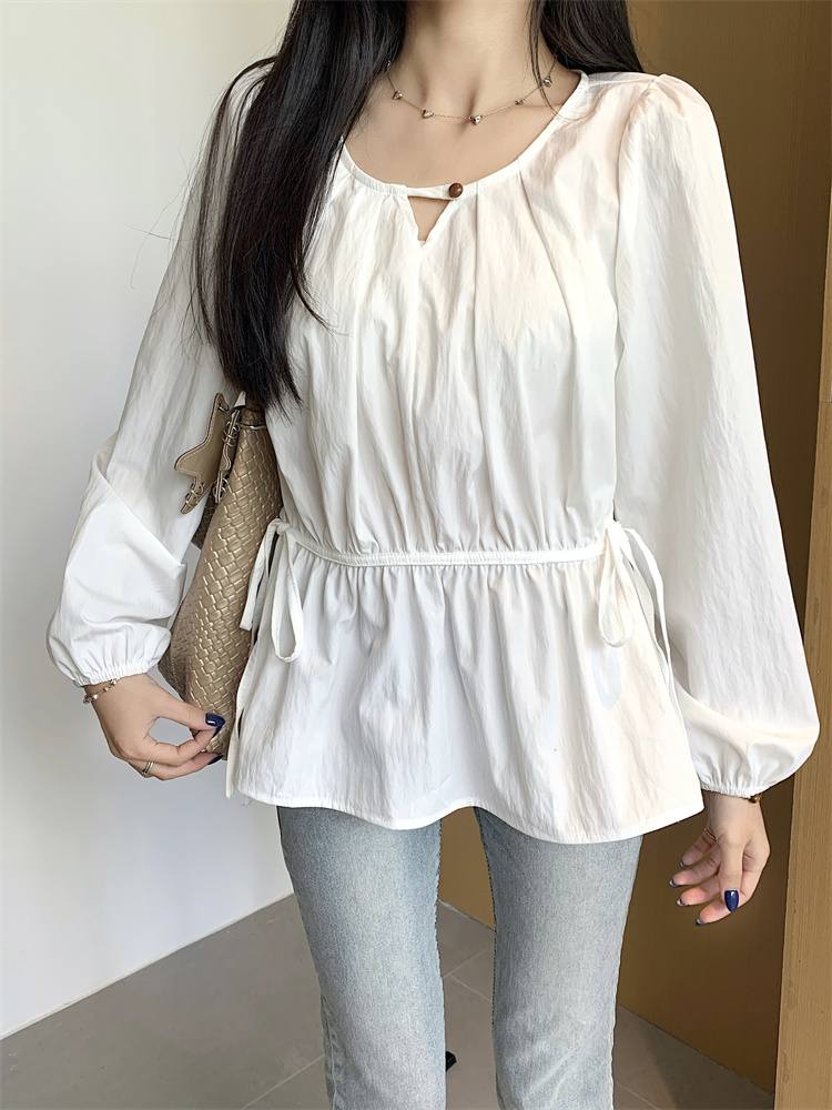 White show young shirt loose doll shirt for women