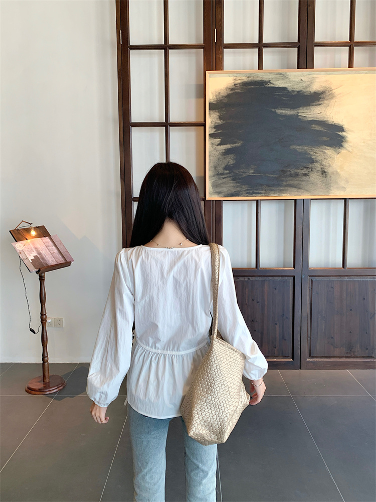 White show young shirt loose doll shirt for women