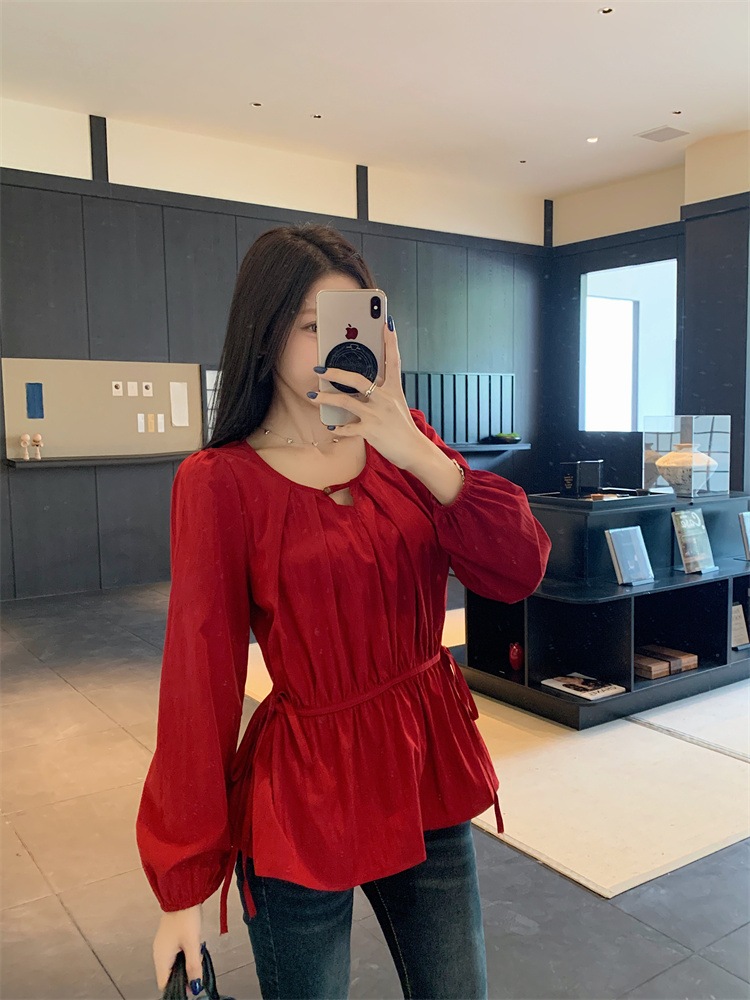 White show young shirt loose doll shirt for women
