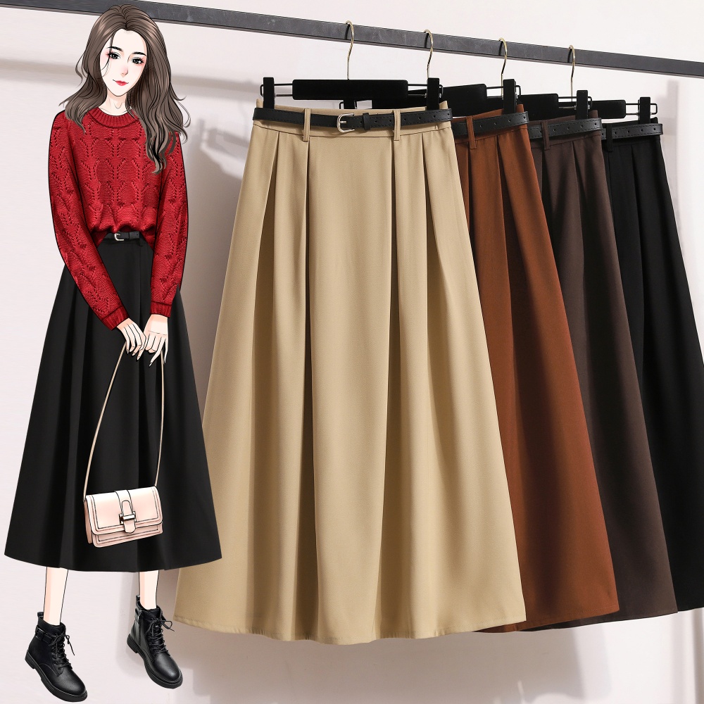 Black long business suit high waist long skirt for women