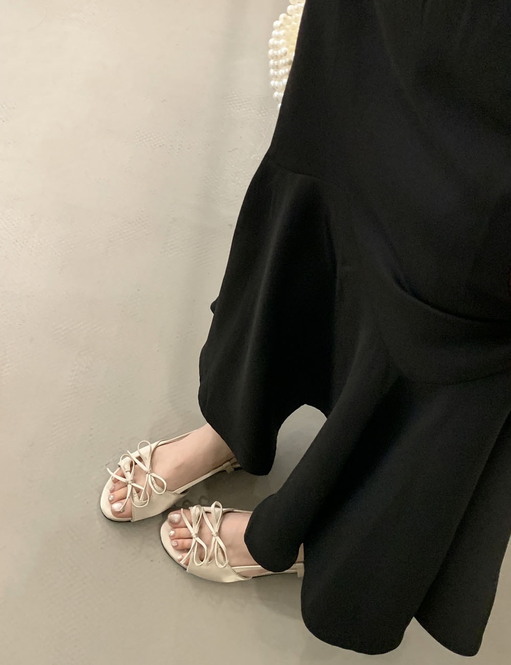 France style lady flat niche shoes rome summer round sandals