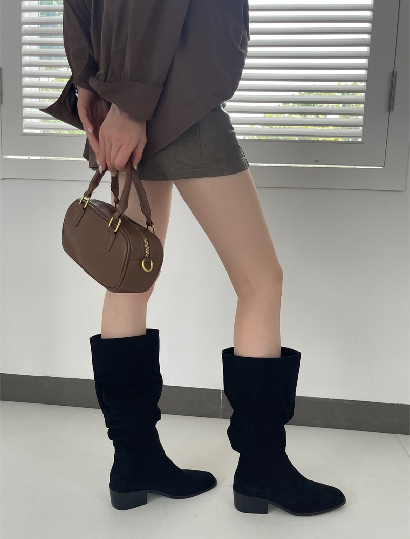 Square head thick thigh boots autumn boots for women