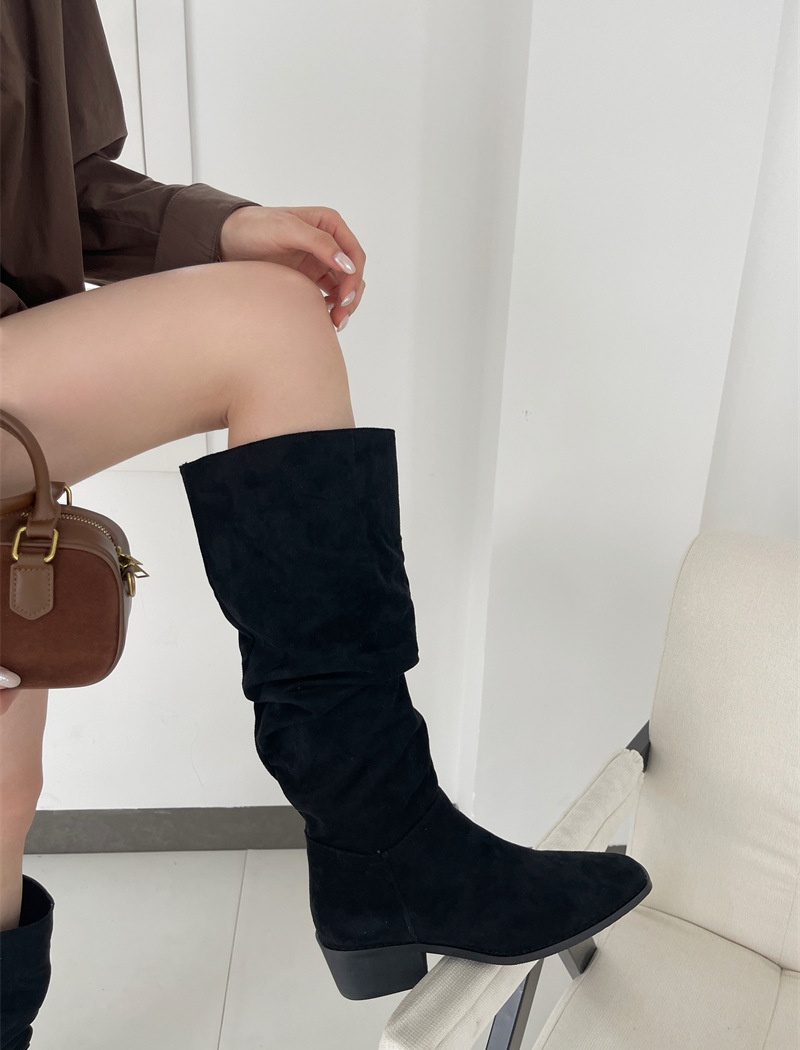 Square head thick thigh boots autumn boots for women