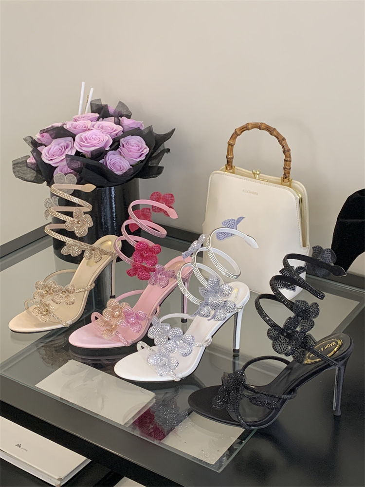Round summer high-heeled shoes niche sandals for women
