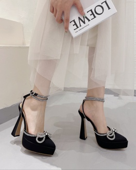 Butterfly rhinestone high-heeled shoes pointed platform