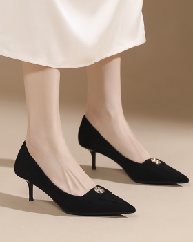 Broadcloth high-heeled shoes low shoes for women