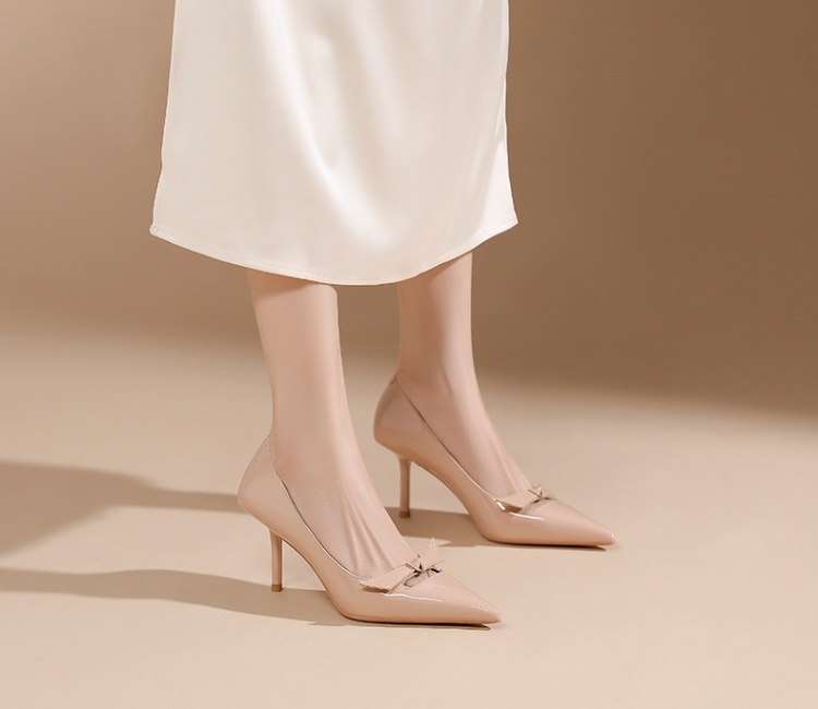 Bow high-heeled shoes temperament shoes for women
