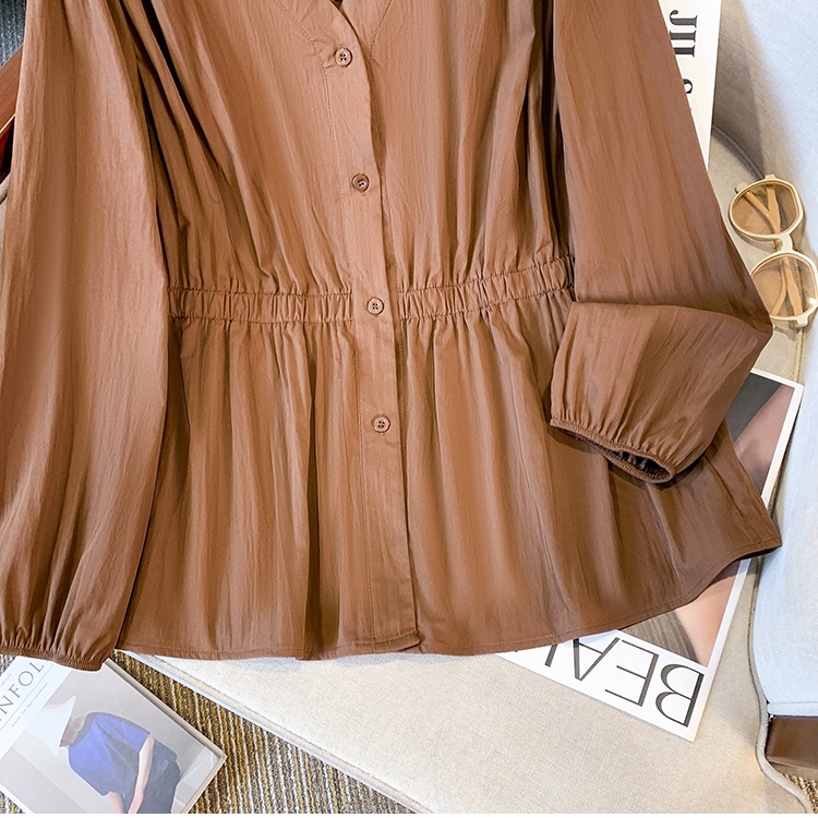 Long sleeve shirt V-neck tops for women