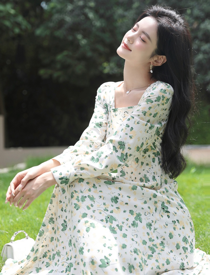 Autumn temperament Korean style slim dress for women