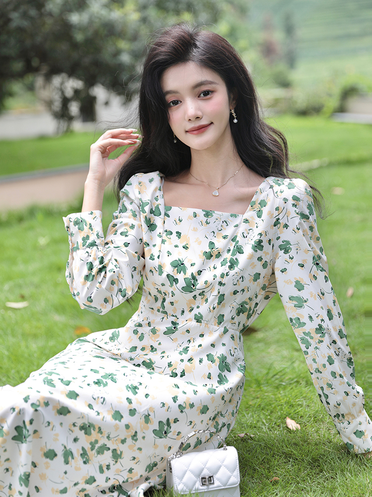 Autumn temperament Korean style slim dress for women