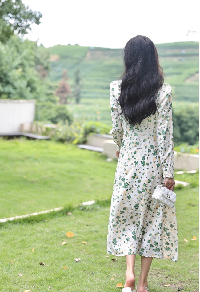 Autumn temperament Korean style slim dress for women