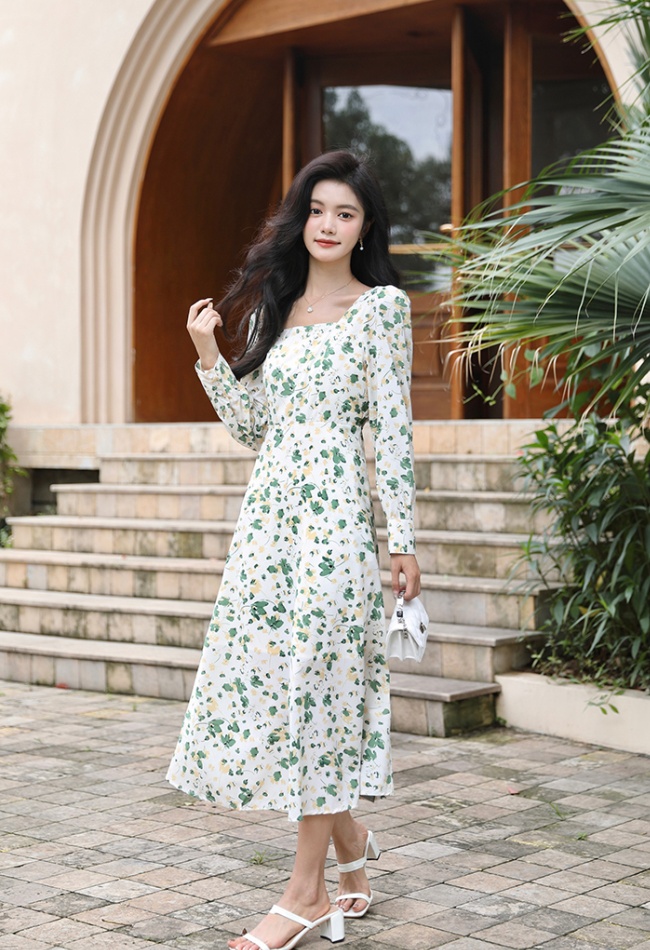 Autumn temperament Korean style slim dress for women