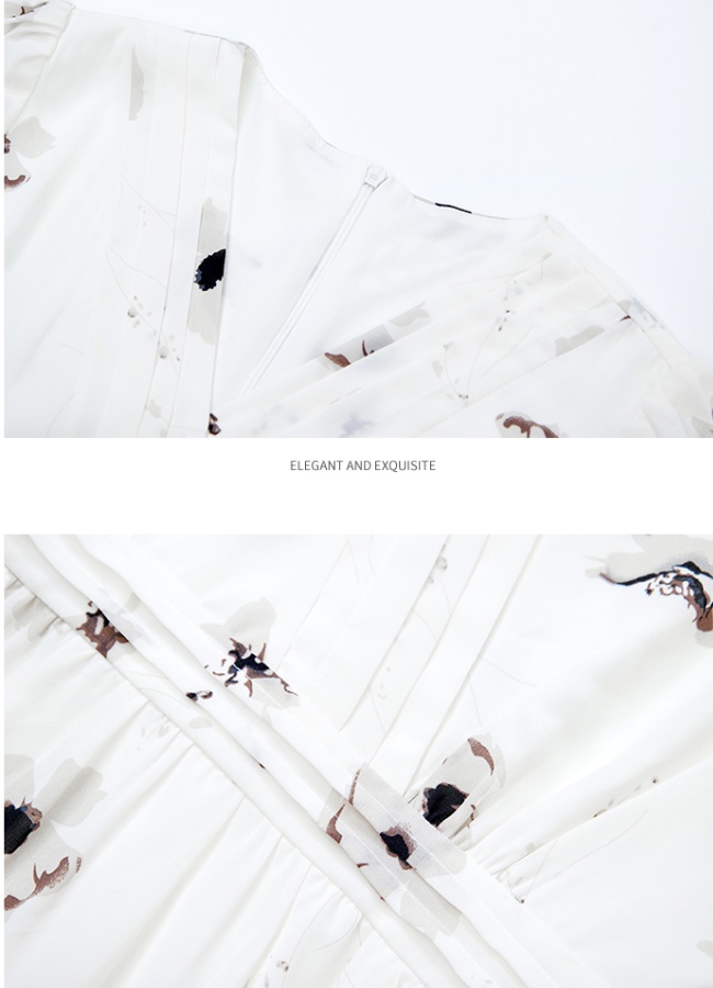 Spring pinched waist slim long dress for women