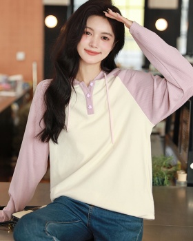 Hooded sweet hoodie Western style thin tops for women