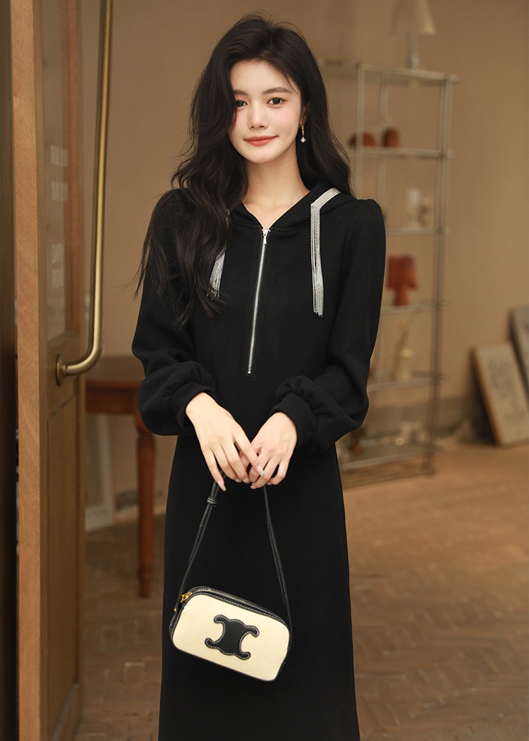 Autumn France style all-match Casual Hepburn style dress