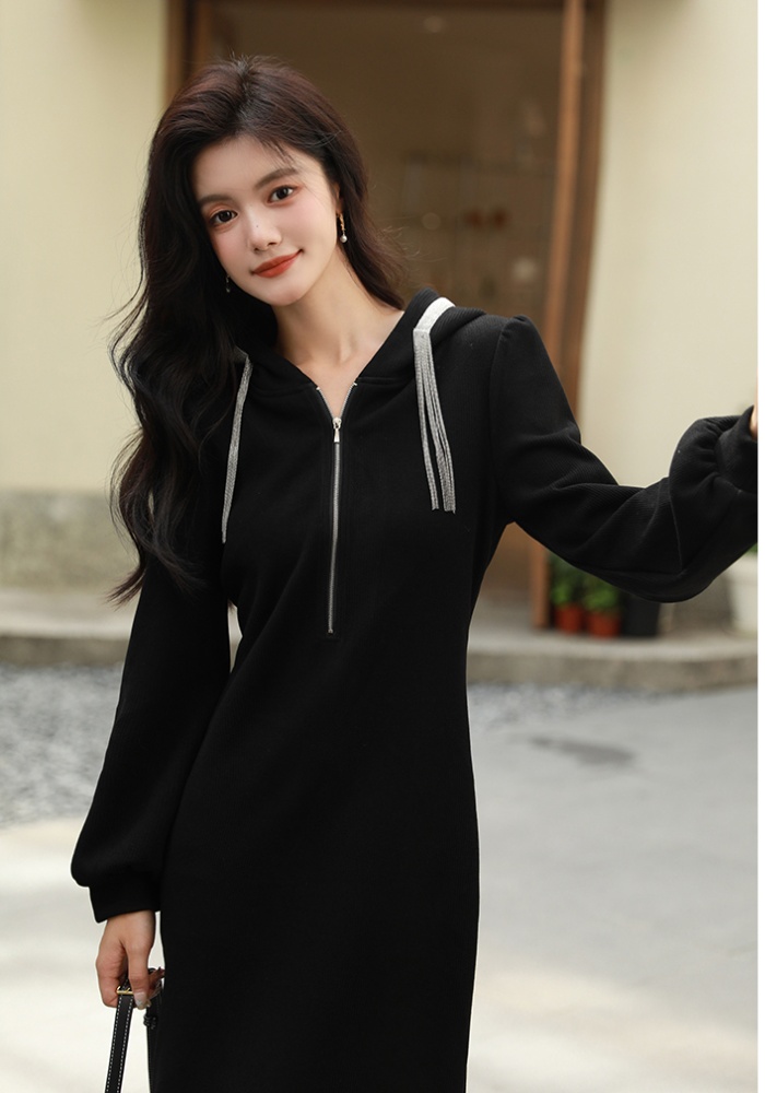 Autumn France style all-match Casual Hepburn style dress