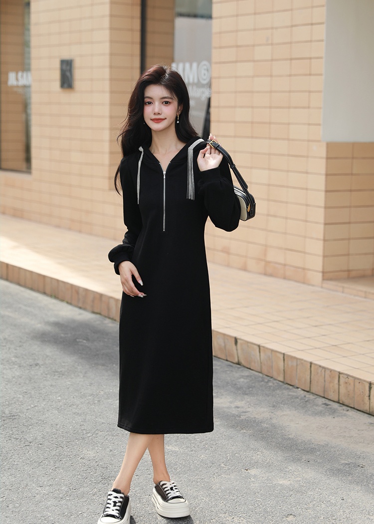 Autumn France style all-match Casual Hepburn style dress