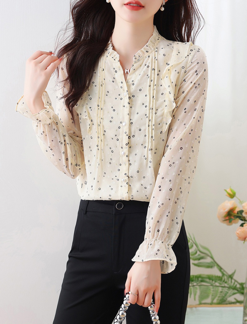 Chiffon show young tops autumn shirt for women