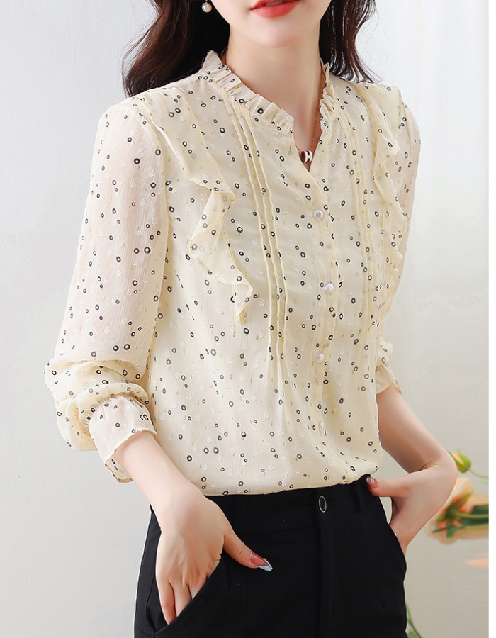 Chiffon show young tops autumn shirt for women