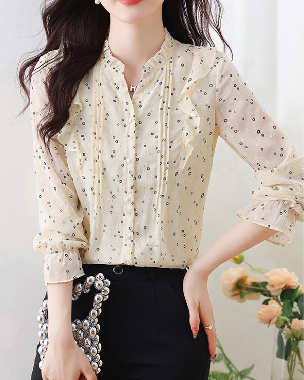 Chiffon show young tops autumn shirt for women