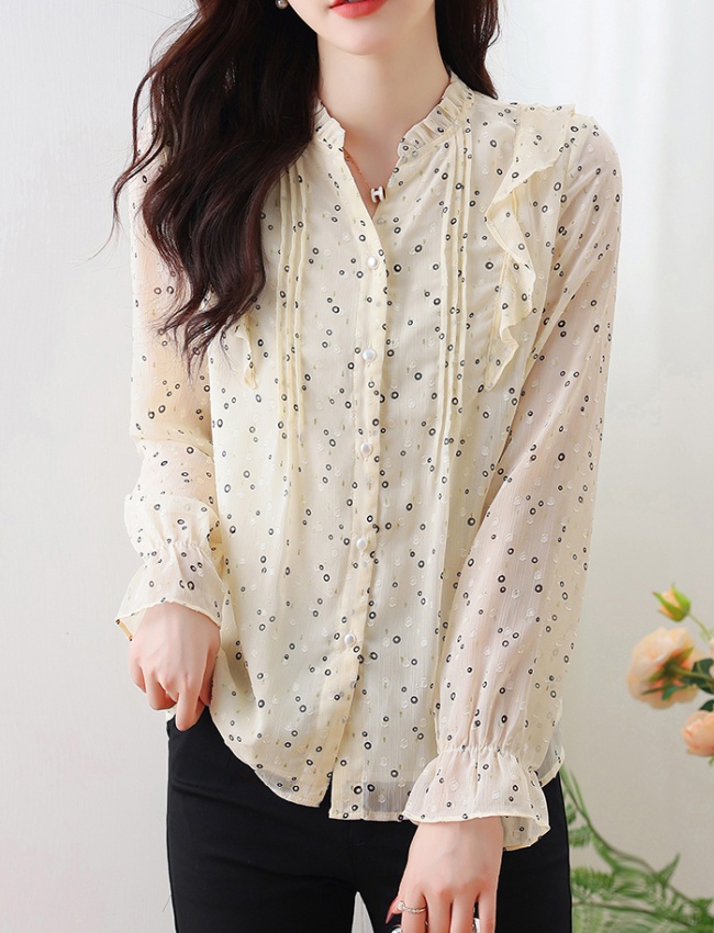 Chiffon show young tops autumn shirt for women