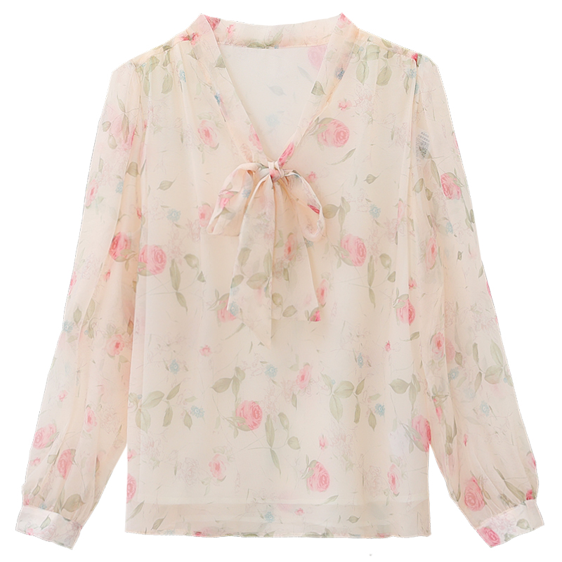 Spring and autumn tender tops puff sleeve shirt for women