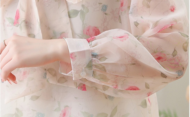Spring and autumn tender tops puff sleeve shirt for women