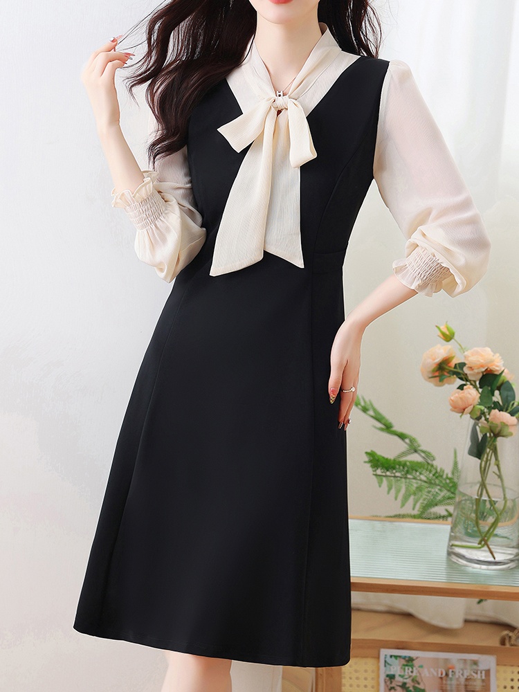 Temperament Pseudo-two profession dress for women