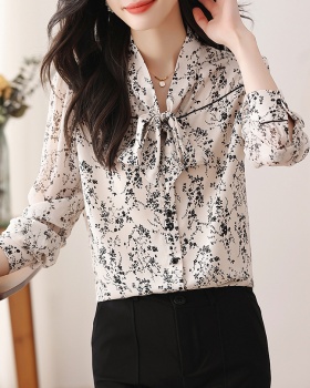 Chiffon autumn tops France style unique shirt for women
