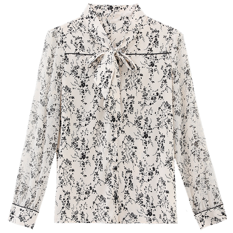 Chiffon autumn tops France style unique shirt for women