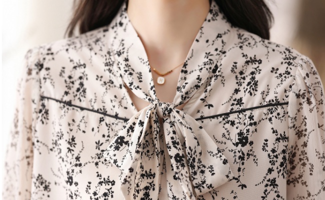 Chiffon autumn tops France style unique shirt for women