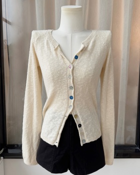 Mixed colors cardigan snowflake sweater for women