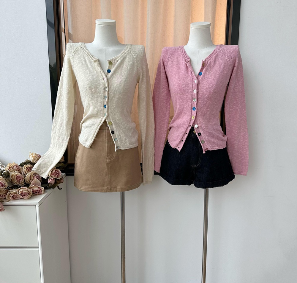 Mixed colors cardigan snowflake sweater for women