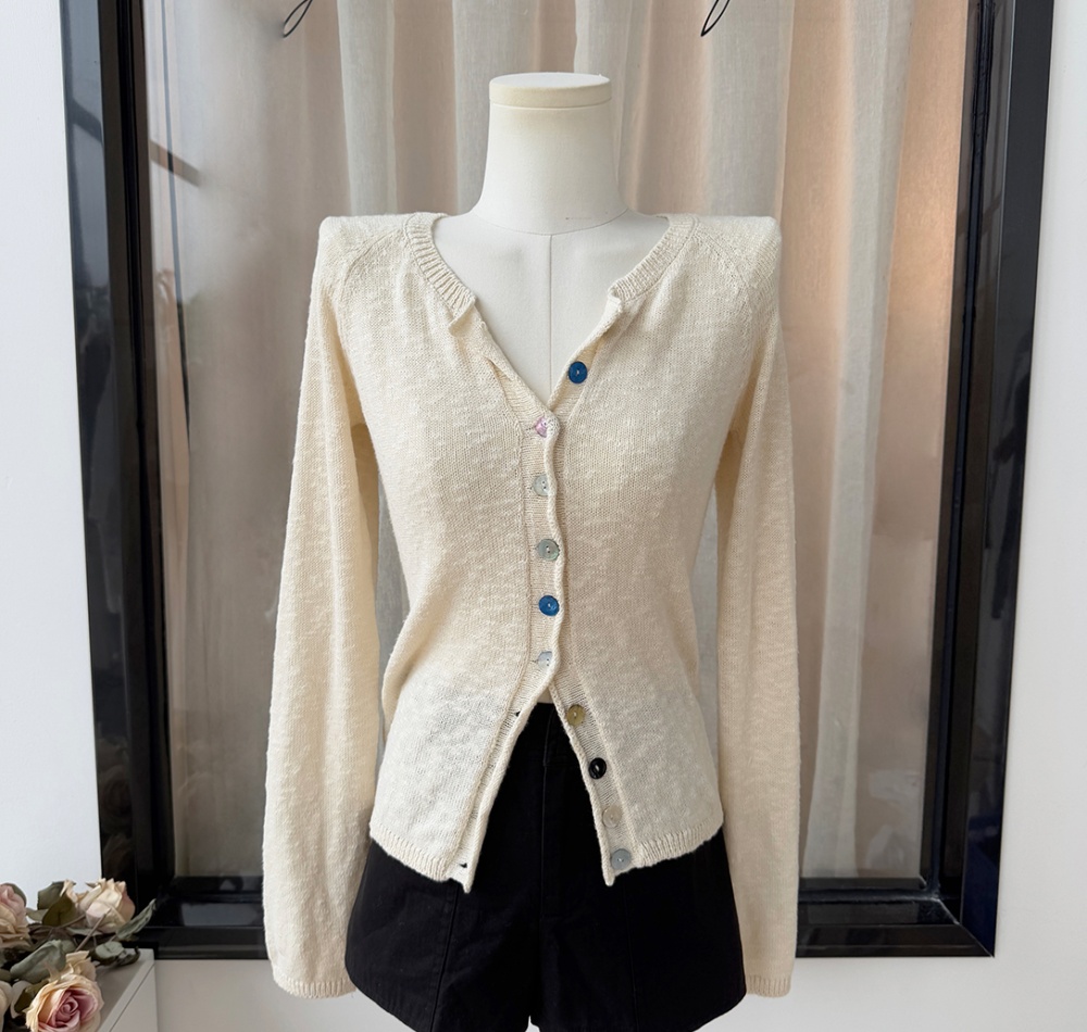Mixed colors cardigan snowflake sweater for women