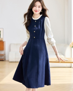 Chanelstyle France style Pseudo-two dress for women