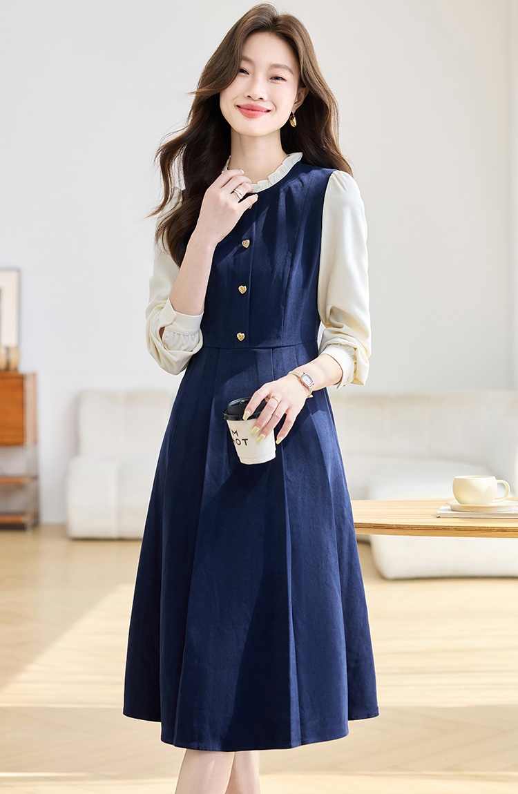 Chanelstyle France style Pseudo-two dress for women