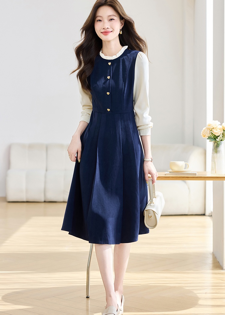 Chanelstyle France style Pseudo-two dress for women