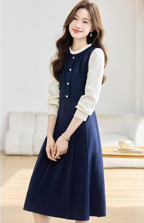 Chanelstyle France style Pseudo-two dress for women